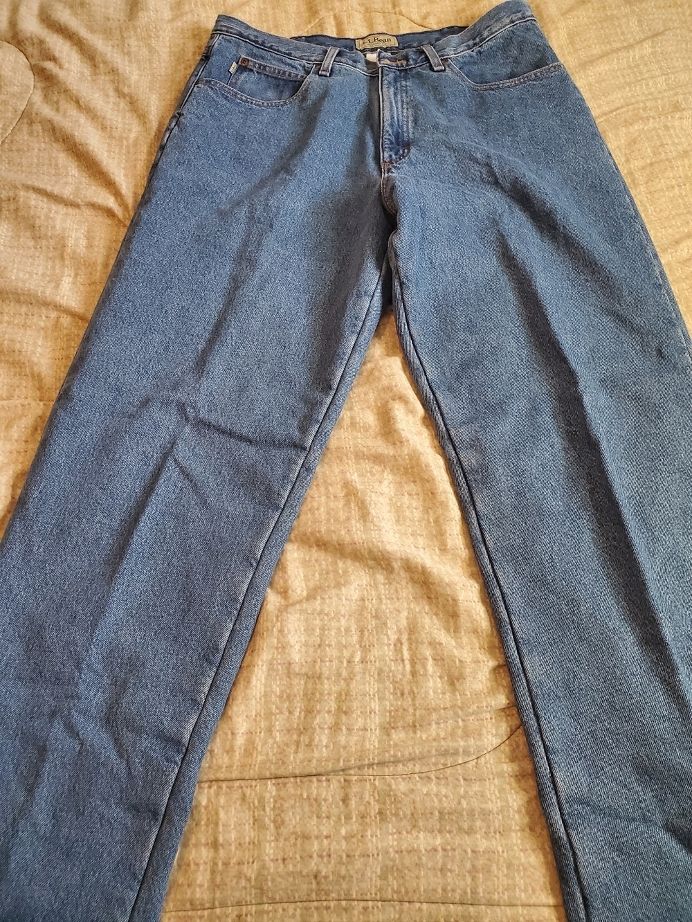 LL Bean Insulated Jeans Fleece Lined Relaxed Fit Men’s Medium Wash Size 36x34.